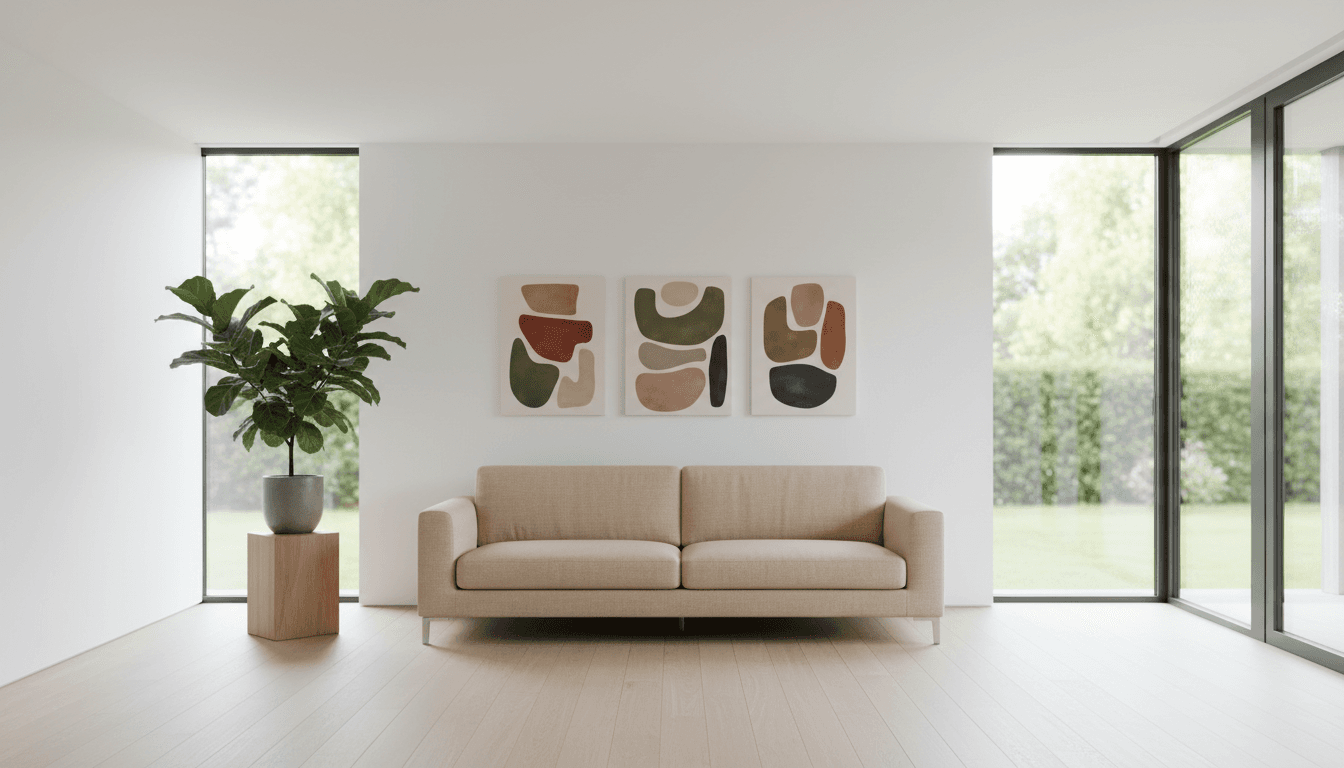 Modern living room with floor-to-ceiling installed windows flooding natural light into bright contemporary interior